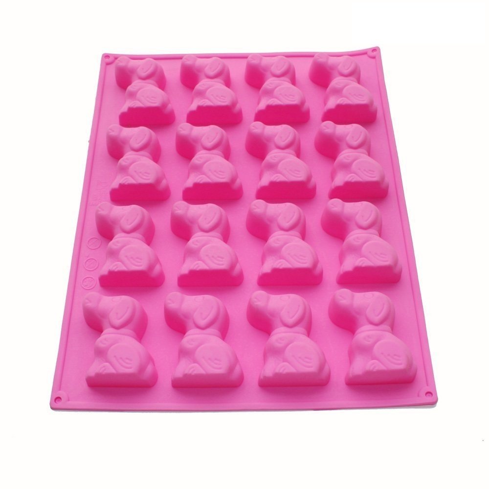 Allforhome 16 Dog Silicone Chocolate Candy Molds Cake Pans Handmade Soap Molds Resin Clay Biscuit Ice Cube Tray DIY Molds Moulds