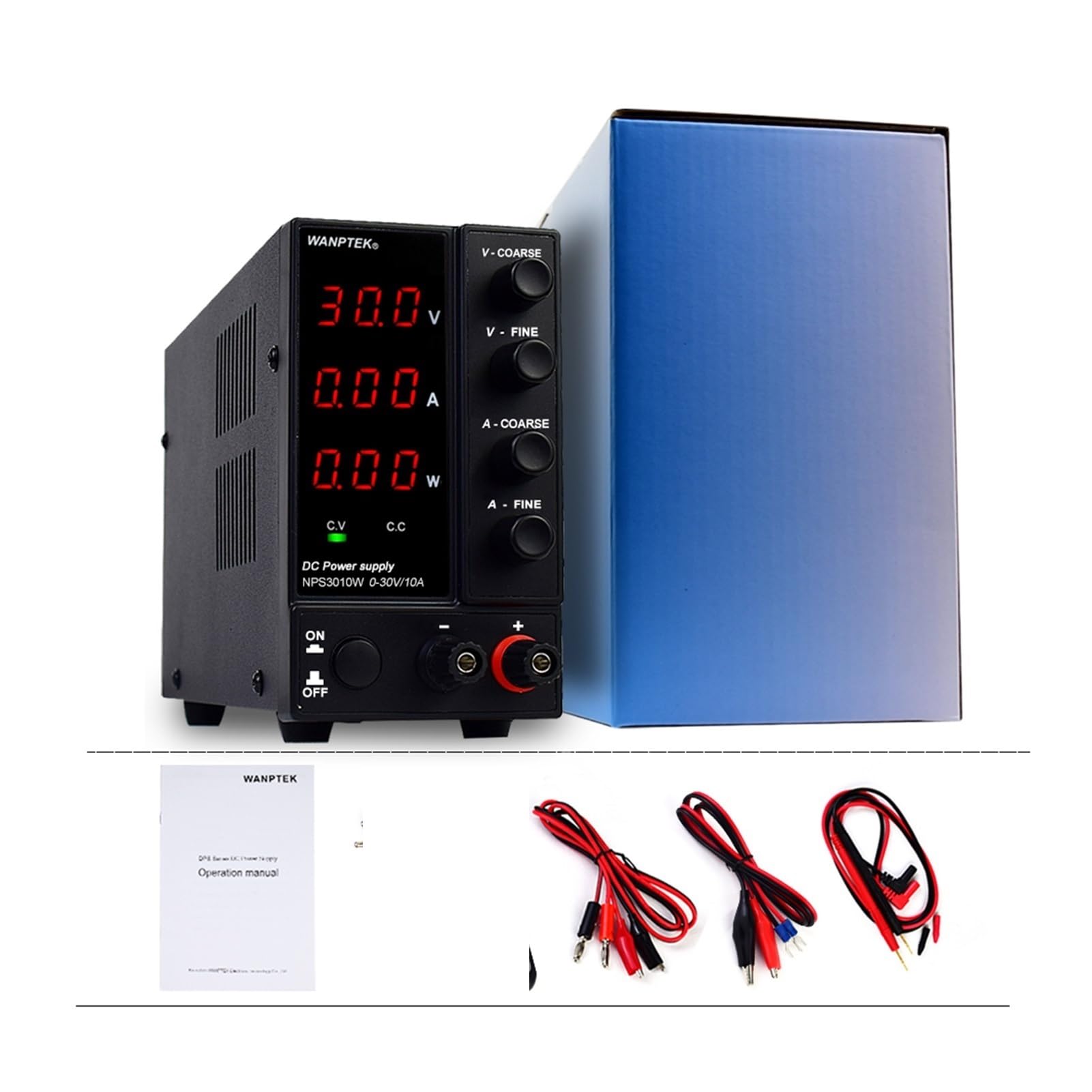 Fuente de alimentacion NPS3010W Fuente de alimentación DC de conmutación de laboratorio 3 0v 10a Estabilizador de voltaje ajustable Fuente de alimentación regulada Fuente de banco(AU)