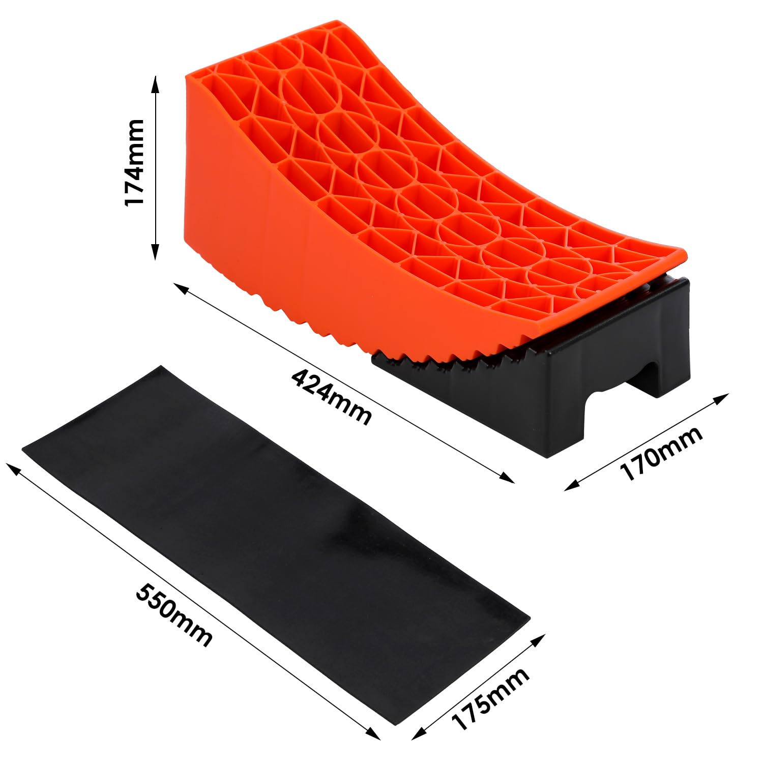 KATSU Tools Rampes de nivellement pour caravanes et Camping-Cars, Blocs de 6 Pouces, Levage Extra-Haut, capacité de 13,5 tonnes pour Camping-Car, fourgonnette, remorque