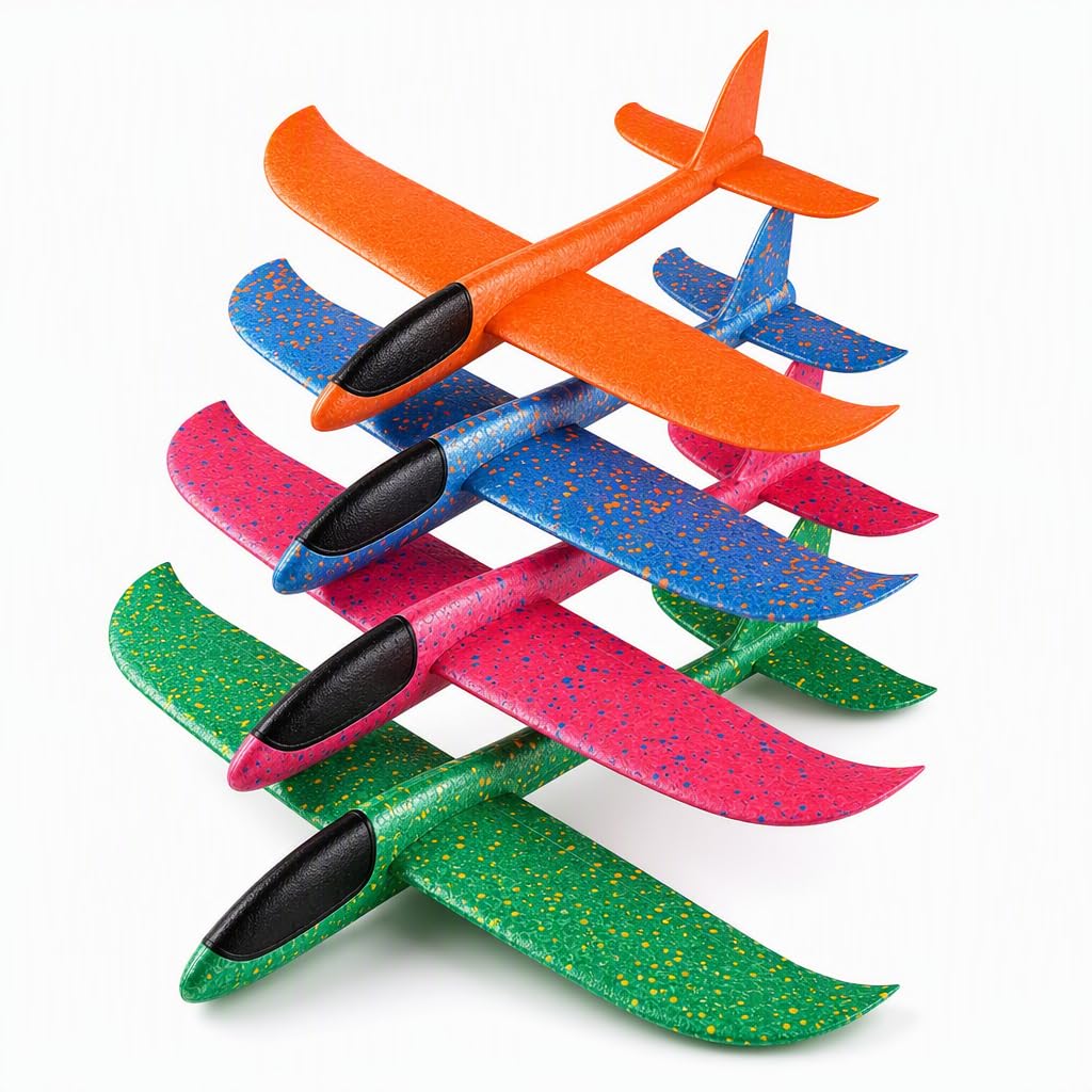 AisFgsw 4 PCS Pack Foam Glider Planes for Kids, foam plane