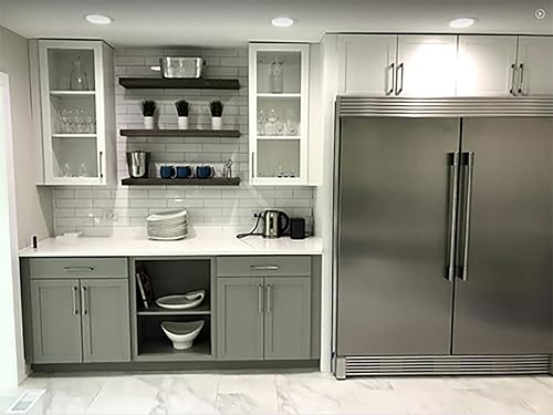 Miniatura 6 de joelsantiques - Estante rústico y contemporáneo con soportes, pino macizo, hecho a mano en Estados Unidos, 2pulgadas de grosor x 8pulgadas de