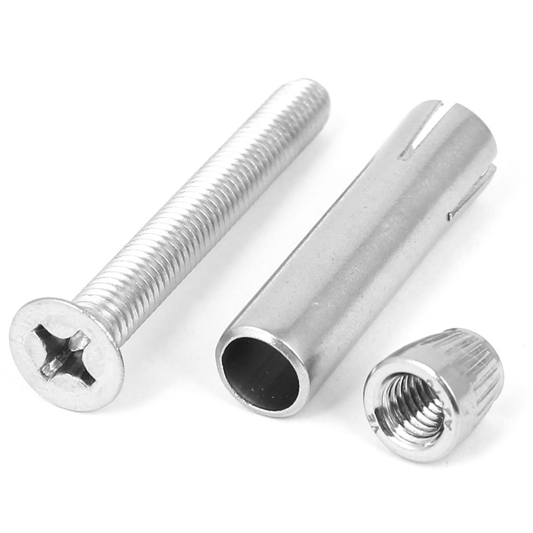 Aexit M6x60mm Flat Screws & Bolts Phillips Head Split Sleeve Expansion Anchor Bolts Anchor Bolts Fastener 6pcs