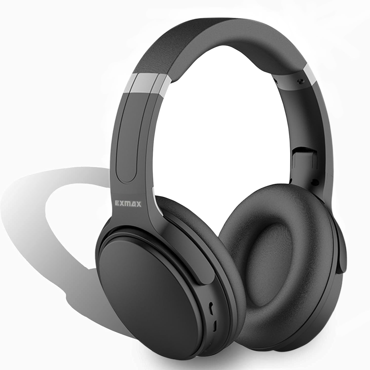 EXMAX H5 Bluetooth Headphones Over Ear ANC Hi-Fi Stereo Wireless/Wired Over-Ear Headphones + Microphone Foldable Comfortable Earmuffs Earpads 25 Hours