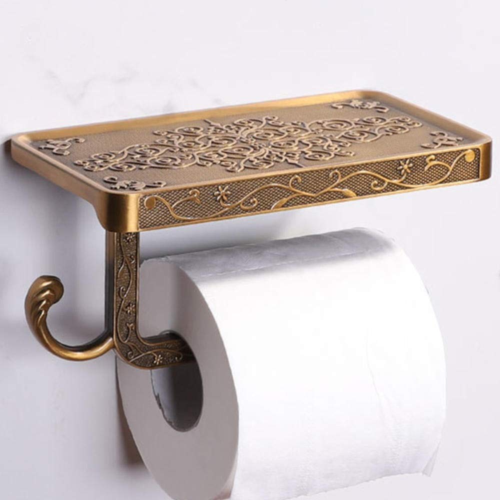 Portarotolo di carta igienica rustico con mensola per telefono da parete per arredamento bagno stile vintage per casa e hotel