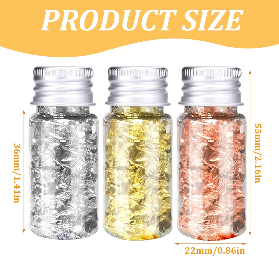 3 Piezas de Oro Lámina Decorativa con Pinza y Copos para Manualidades, Decoración de Uñas, Funda de Teléfono Móvil y Fabricación de Joyas de Resina