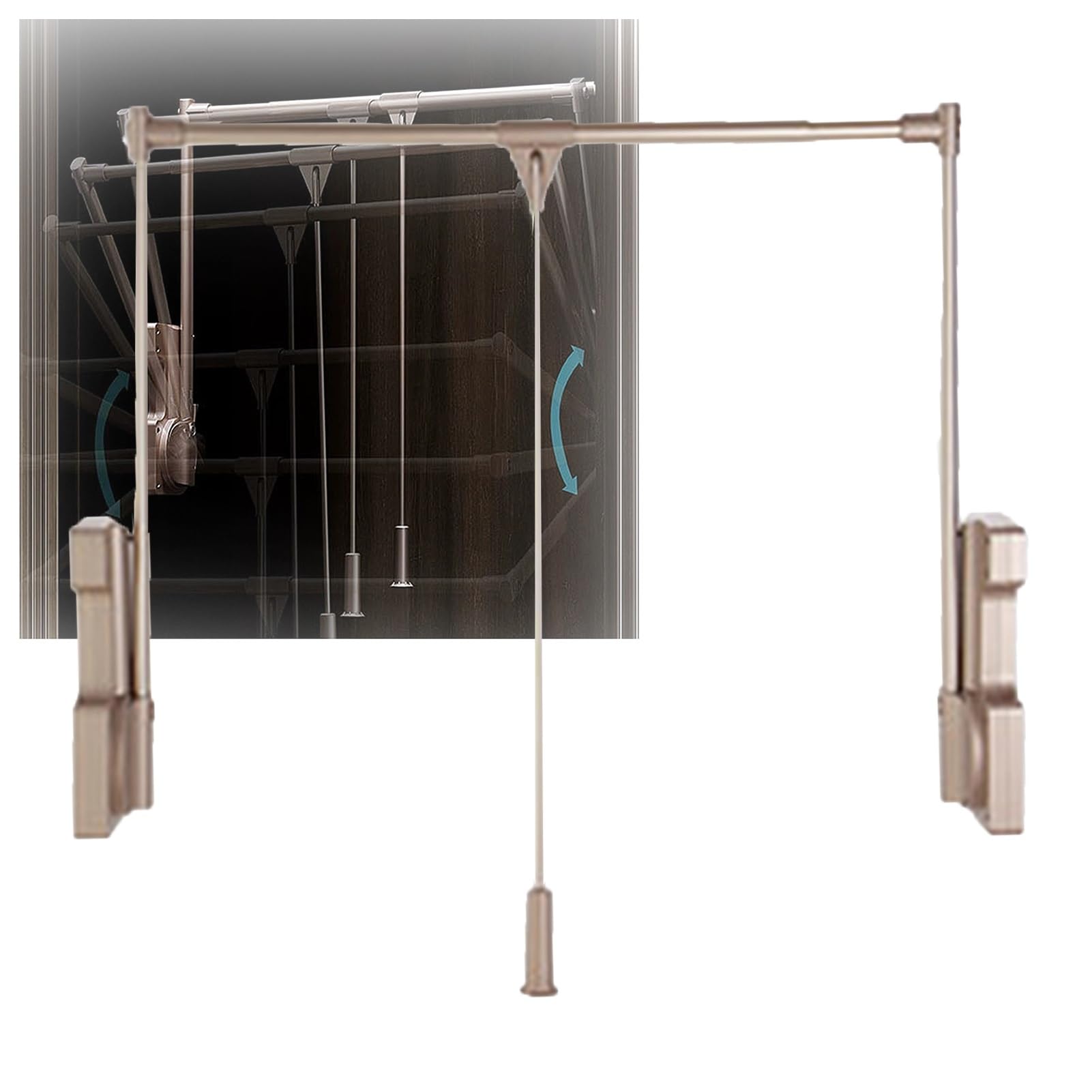 Tringle de placard rabattable pour simplifier la routine dressing le matin