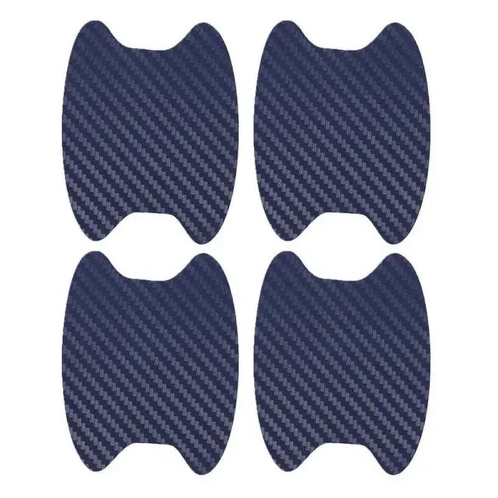 4pcs/Set Carbon Fiber Texture Car Door Handle Cup Scratch Protective Stickers Auto Door Bowl Sticker(Blue)