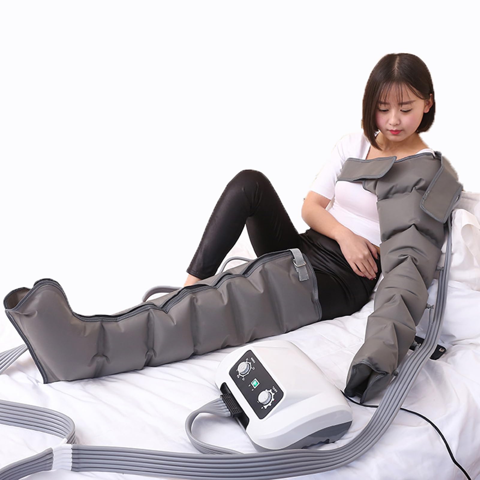 Botas de compresión para masajeador de piernas, masajeadores de piernas para el Dolor y la circulación, Botas de presoterapia de 6 cámaras, compresión de Aire para masajeador de piernas