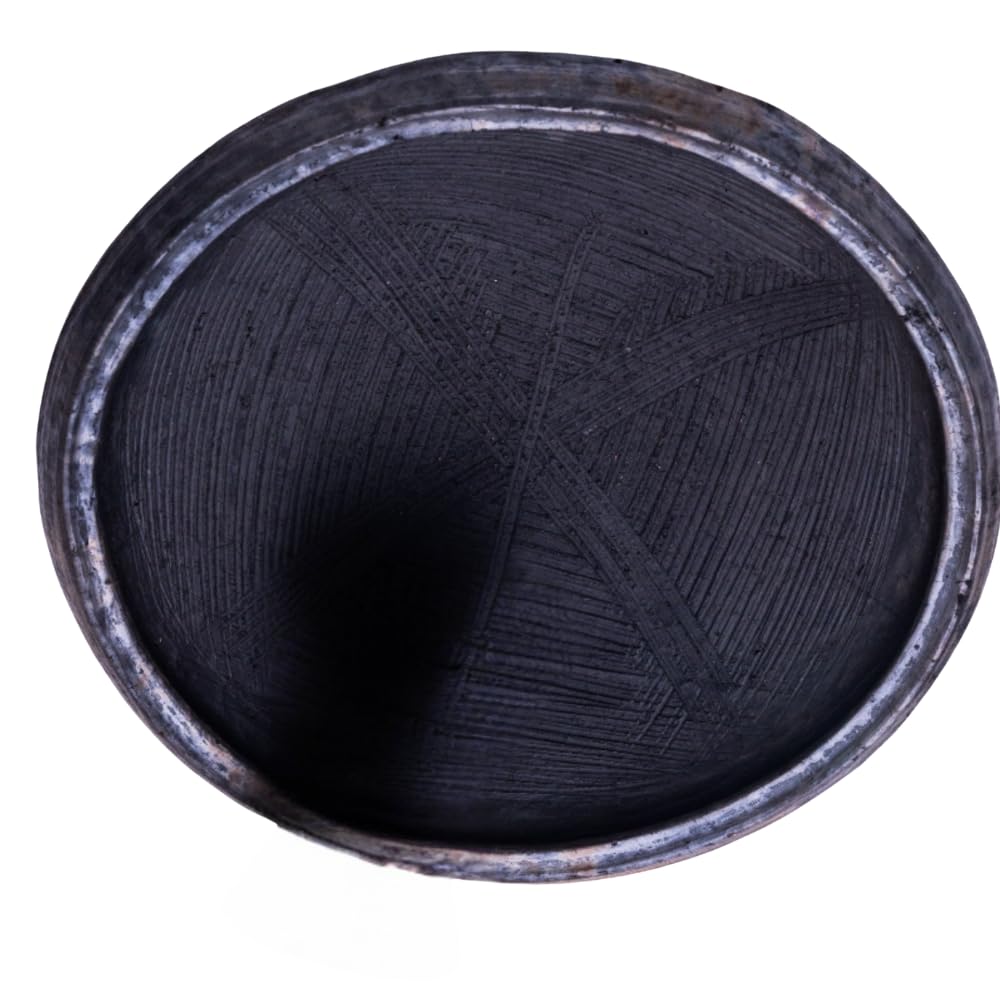 Handmade Asanka - 11 Inch Large African Clay Serving Bowl, Traditional Ghanaian Earthenware for Chop Bar & Home Cooking (ONLY ASANKA)