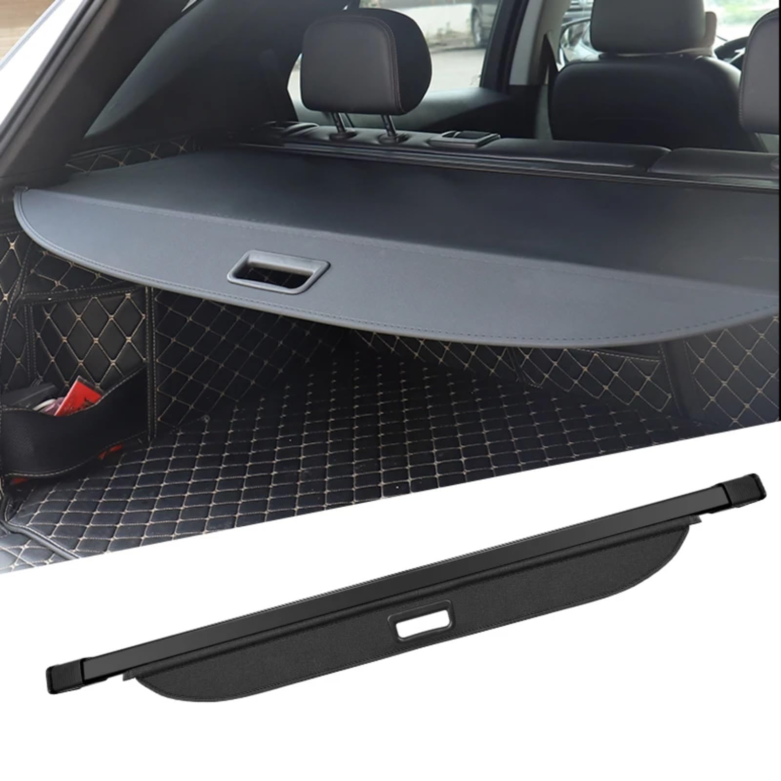 Einziehbar Kofferraumabdeckung für SsangYong Rexton 2018 2019 2020 2021 2022 2023 2024, Kofferraum Abdeckung Rollo Kofferraum Schutz Abdeckung Auto Laderaumabdeckung
