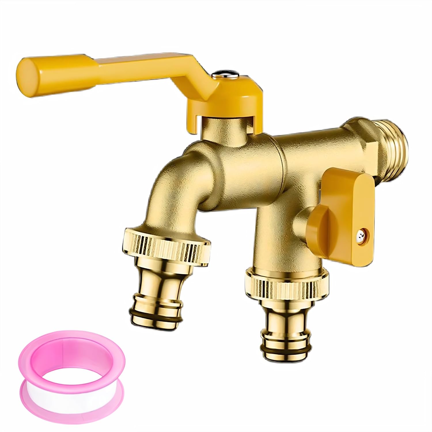 TecoKart® Garden Tap 1/2 Inch Brass Double Outlet with Individual Control | Heavy Duty Frost-Proof 2 Way Tap Outdoor Faucet Splitter for Garden Hose Connector, Watering & Car Wash-picture-32