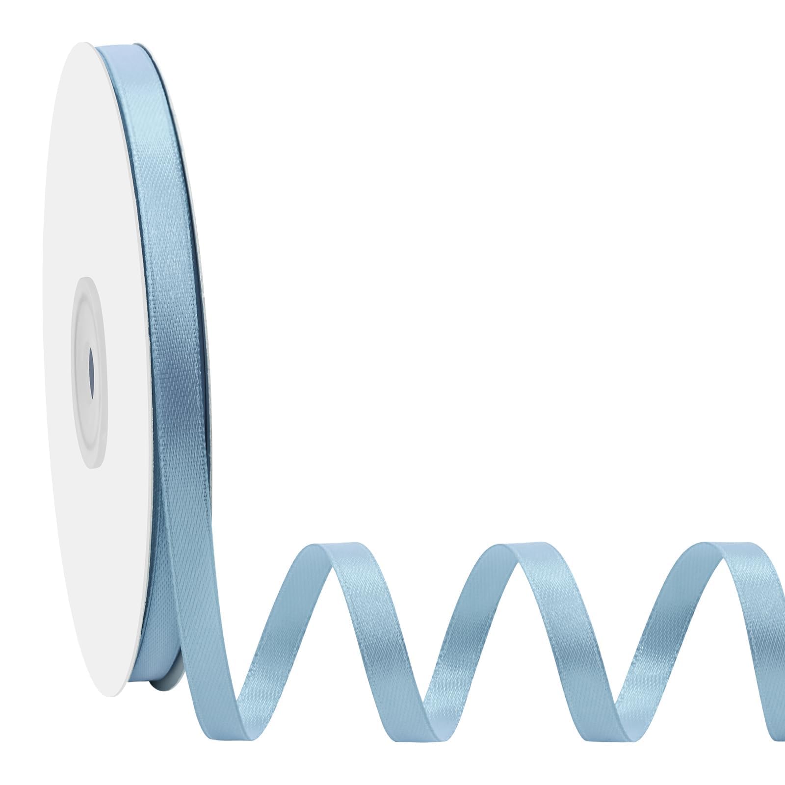 Photo 1 of Simplegoal Double Face Satin Ribbon - 1/4 Inch x 50 Yards, Light Blue