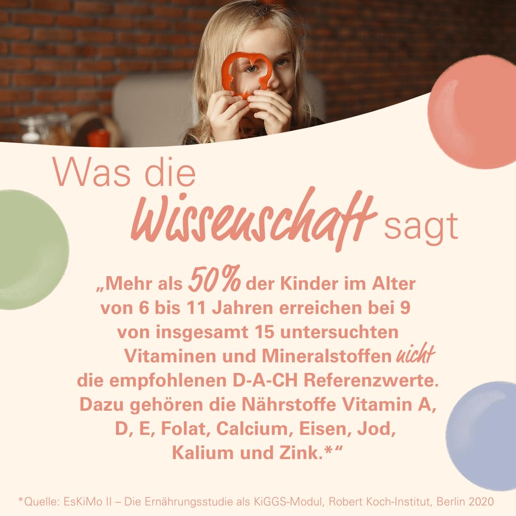 wowtamins Kids Complete zuckerfrei - Vegane Multivitamin Gummies mit Omega 3 (30-Tage-Vorrat) - Vitamine für Kinder - Nahrungsergänzungsmittel für das Immunsystem mit Vitamin C, D3, B12, Zink & mehr