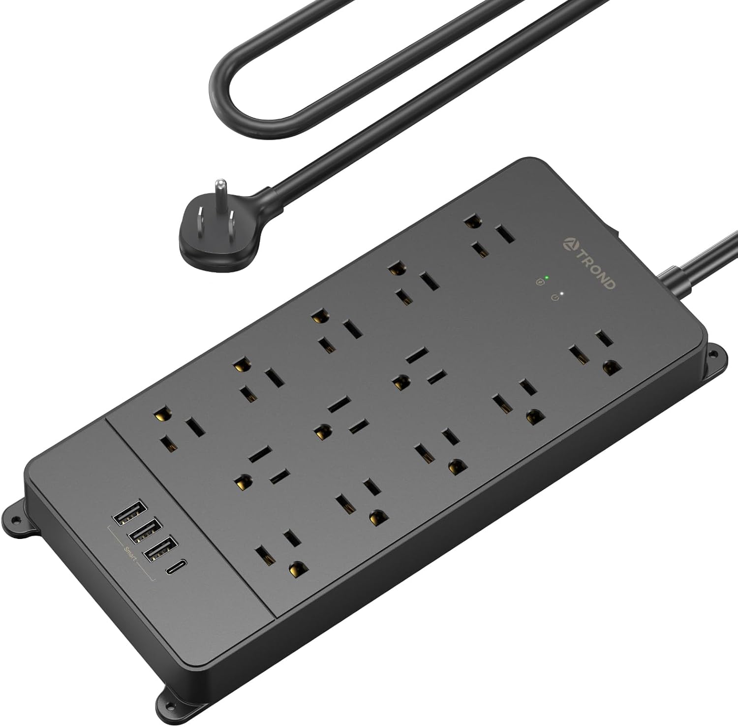 TROND Surge Protector Power Bar with USB C, 4000J, ETL Listed, 13