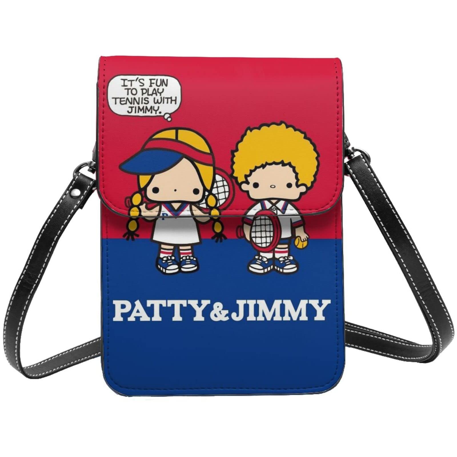 パティ＆ジミー スマホポーチ レディース 本革 ショルダーバッグ メンズ 薄い 軽量 スマホポシェット 人気 かわいい 財布 ミニポーチ 斜め掛けバッグ。高い19cm×幅13.5cm×厚1cm。