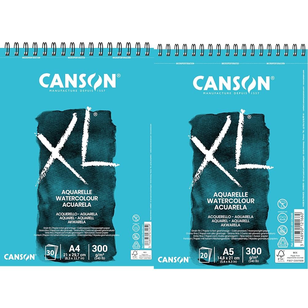 Canson XL Aquarellblock + Winsor & Newton Cotman Sketchers Pocket Box – Aquarellset Für Einsteiger & Fortgeschrittene