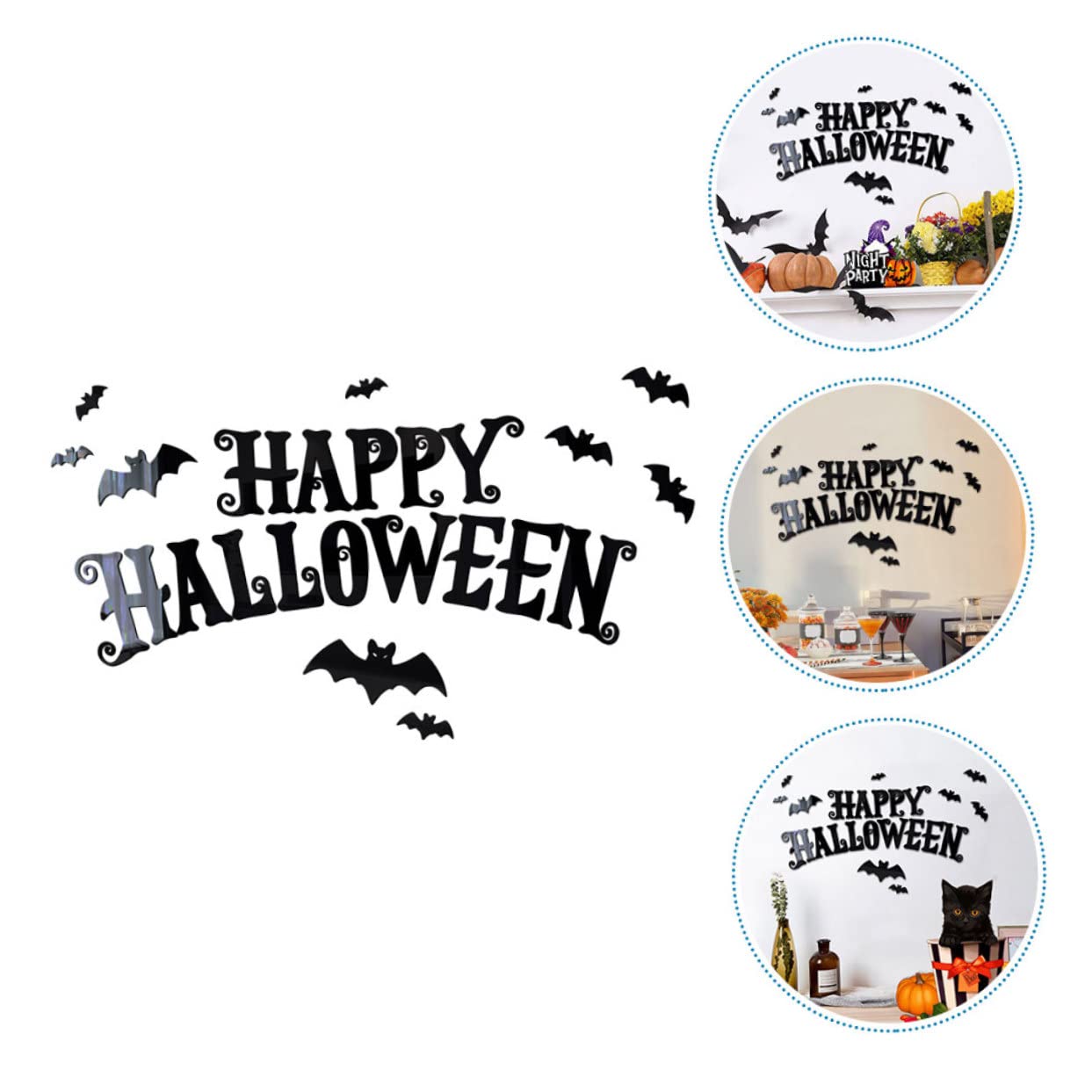 TOPBATHY 4 Set Di Decorazioni Di Halloween Pipistrelli Decorazione Di Pipistrelli Di Halloween Decalcomania Da Parete Decorazione Adesivi Per Decorazioni Festive Per La Casa