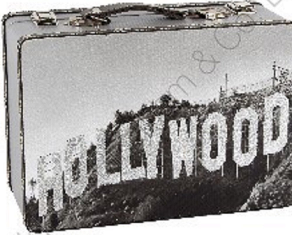 Collection Gris bagages coque paillettes argentées Hollywood : boîte souvenir déco