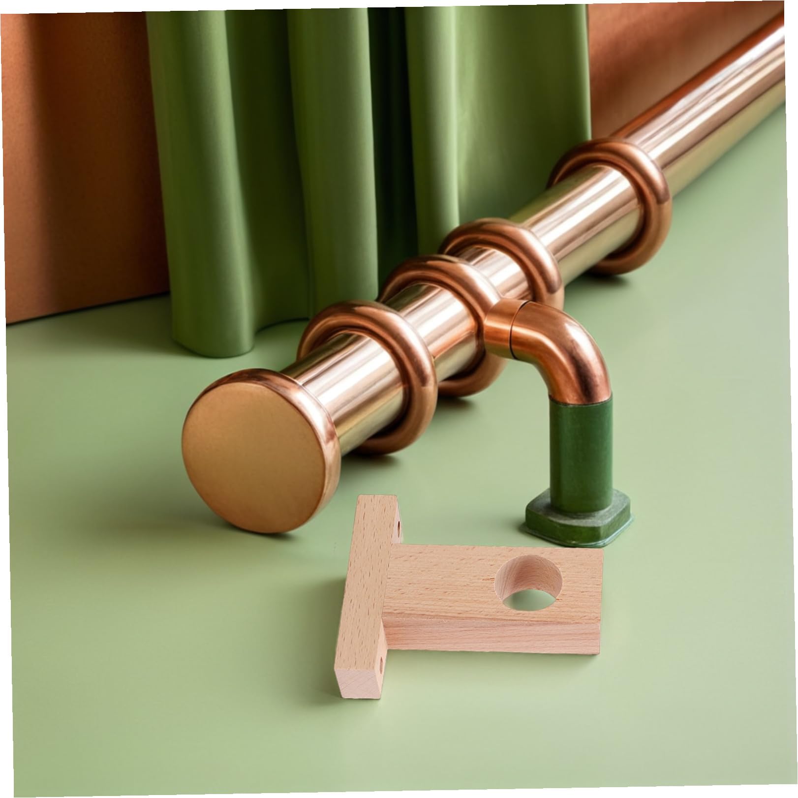 Supporti per Aste per Tende in Legno 4 Pezzi Ganci per Tende da Parete Robusti Resistenti all'Usura Staffe per Bastoni per Camera da Letto e Soggiorno