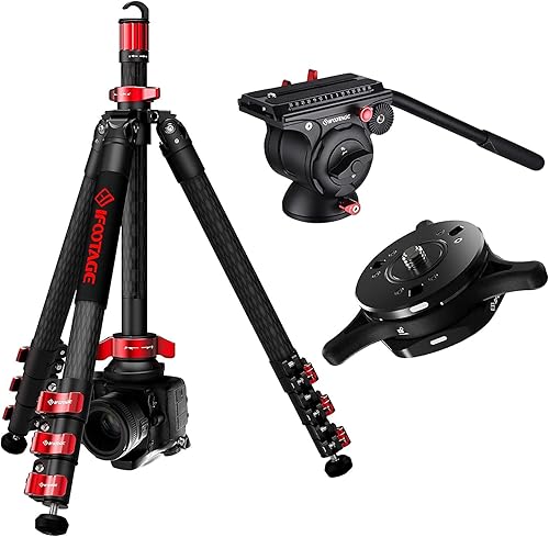 IFOOTAGE Trípode de cámara con cabezal de trípode, trípode completo de viaje profesional de 59 pulgadas compatible con Canon, Nikon, Sony DSLR