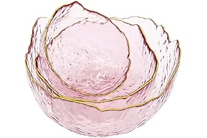 3-Piece Glass Salad Bowl Set with Irreglar Shape