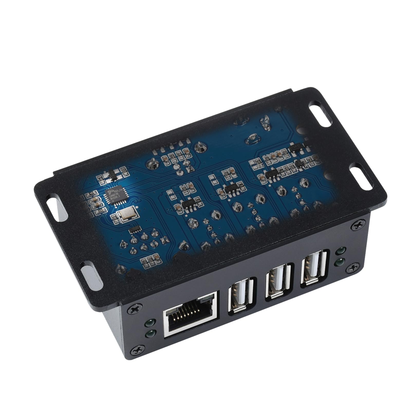 3 porte USB di grado industriale multifunzionale USB HUB Extender 100M porta Ethernet, fino a 480Mbps