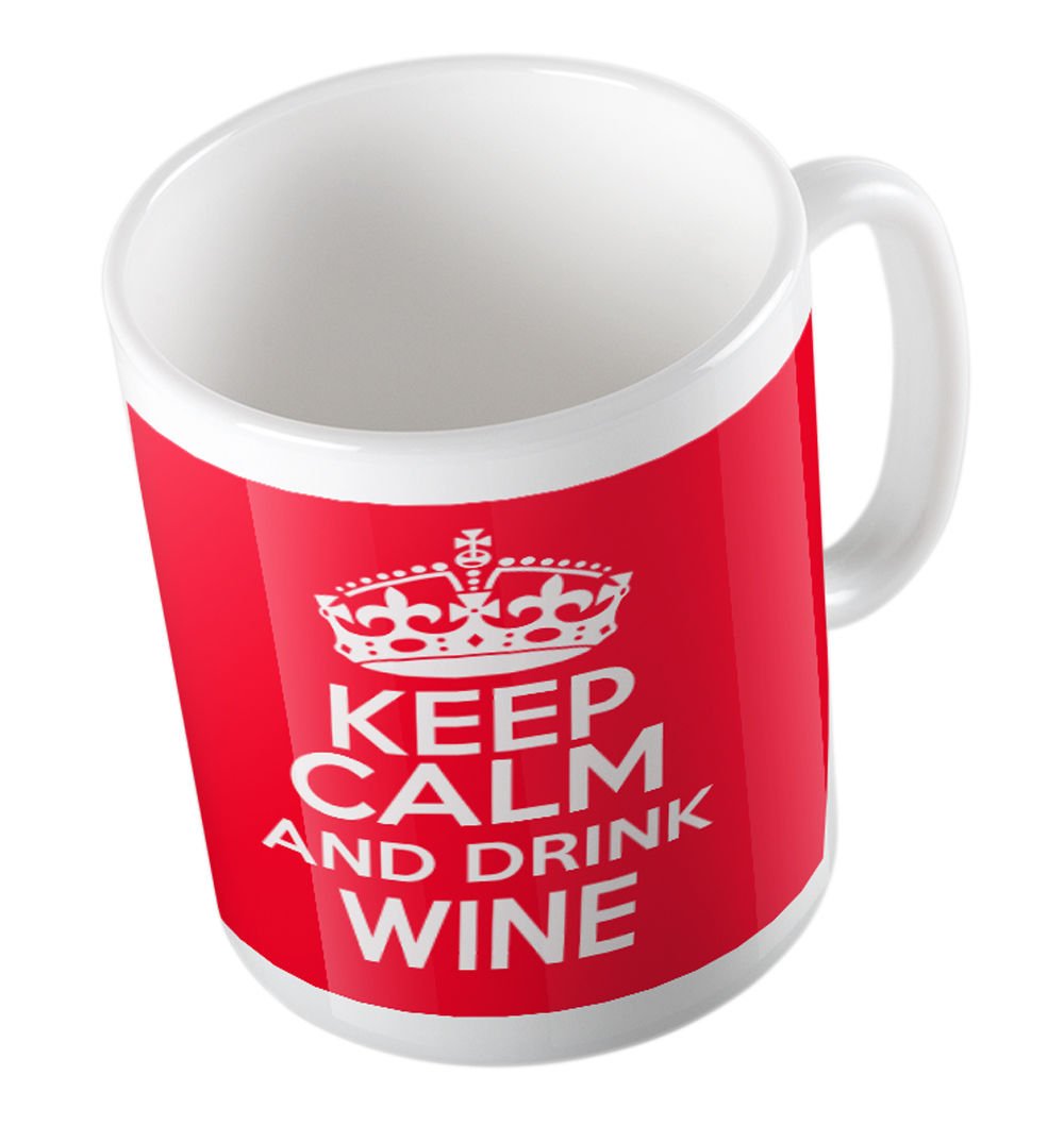 KEEP CALM AND DRINK WINE (RED) MUG
