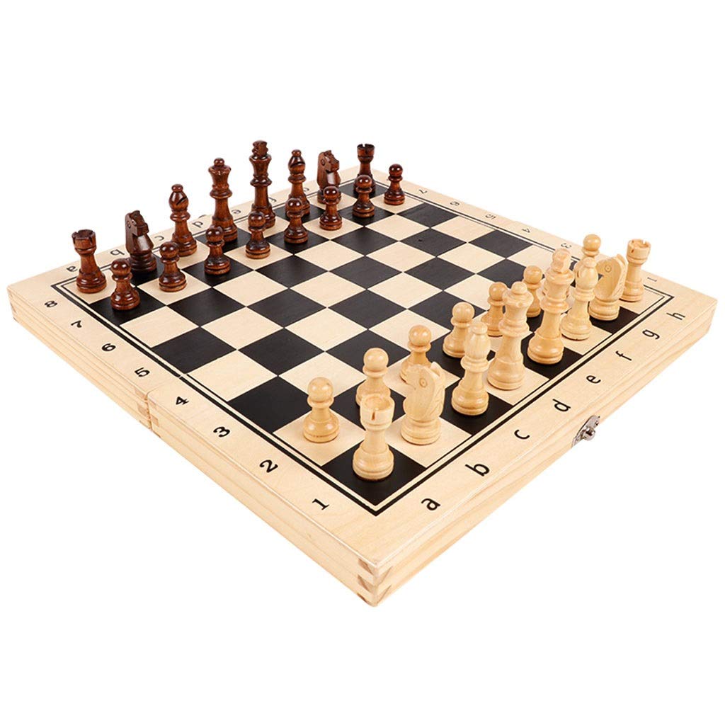 ZAW Schach Magnetischer Schach-Set-Spiel mit Innenraum-Speicher-Massivholz-Folding hochwertiger Schachbrettspiele Panel-Unterhaltung Chess (Größe : 39cm)
