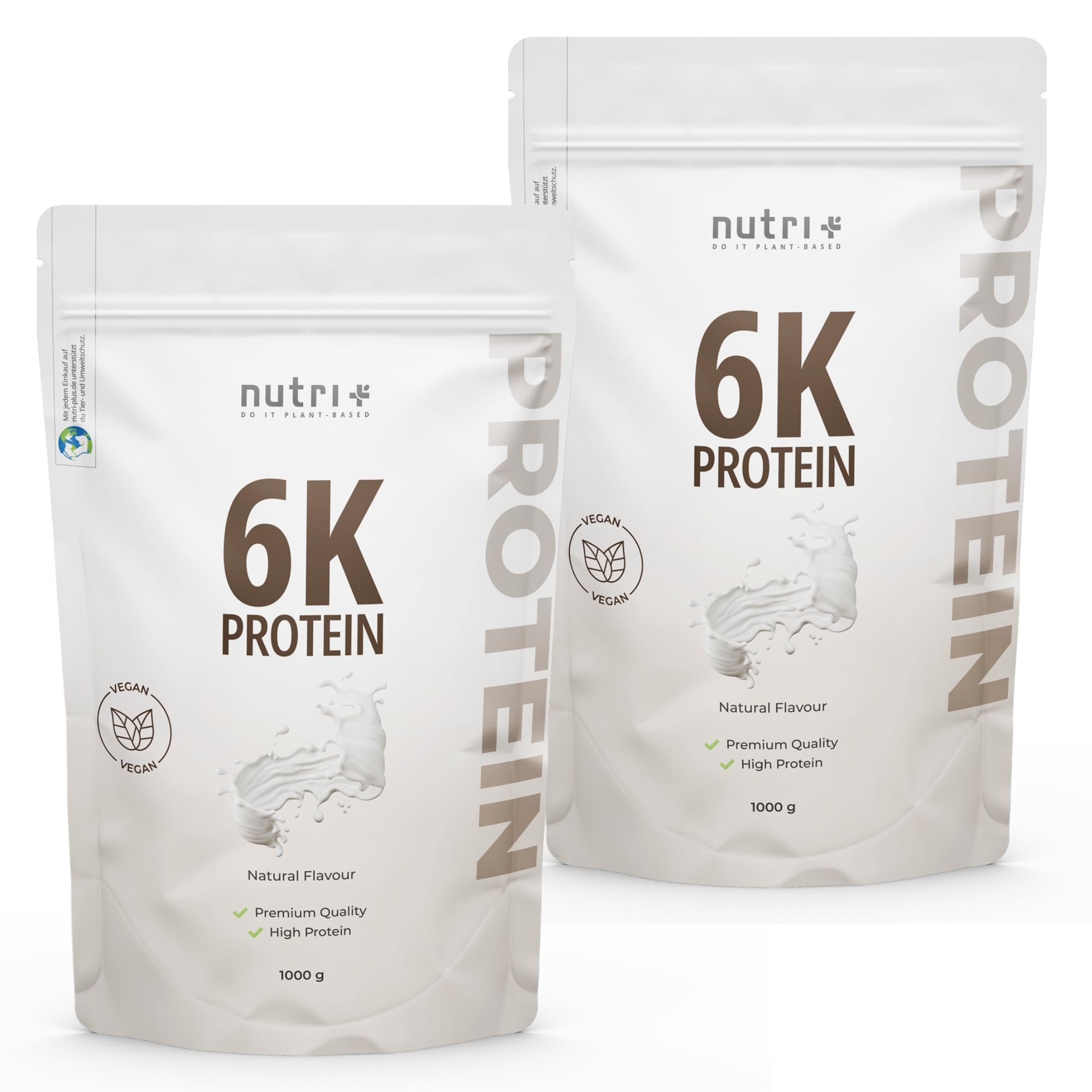 Nutri + Protein Pulver Neutral 1 kg - 80% Eiweiß - zuckerfrei + fettfrei - Proteinpulver ohne Süßstoff, Geschmack - ideal zum Backen - 1000 g Natural