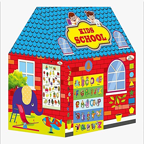 NHR School Theme Play Tent House for Kids 3+ Years and Above Water Repellent Big Size Play House for Girls and Boys, Multicolor