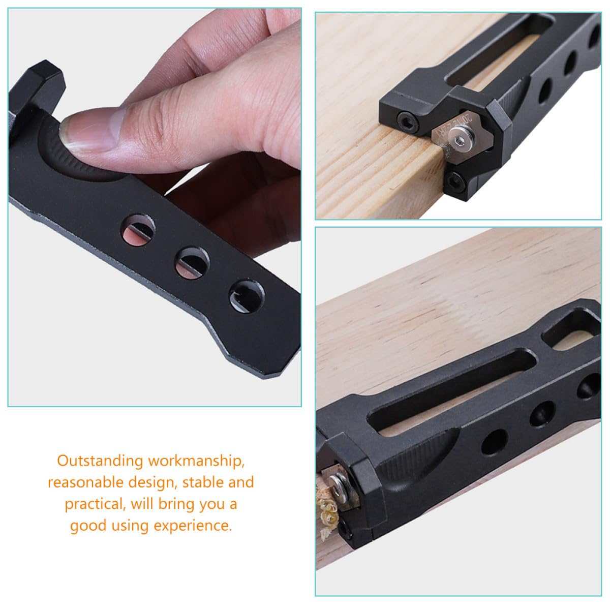 Pialla Manuale per Lavorazione del Legno in Lega di Alluminio 6061 Lame Intercambiabili a Raggio Curvo, Utensile da Banco per Rifinitura e Sbavatura Legno, Set da 4 Pezzi