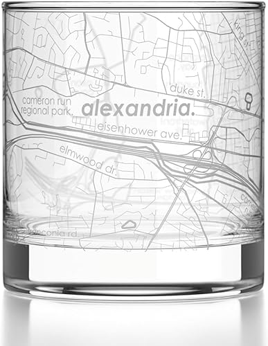 Miniatura 78 de Well Told Vaso de whisky grabado con mapa de Charleston, Carolina del Sur, vaso de rocas estilo antiguo (11 oz, transparente), vaso de whisky