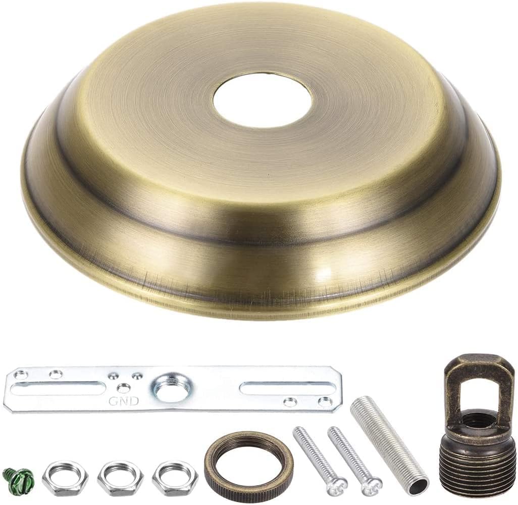 XYWHPGV Ceiling Pendant Light Canopy Kit with Screw Loop 130mm 5-1/8" Antique Brass 3pcs(607f8 35233 4a584 70c09 e3861 ceb24