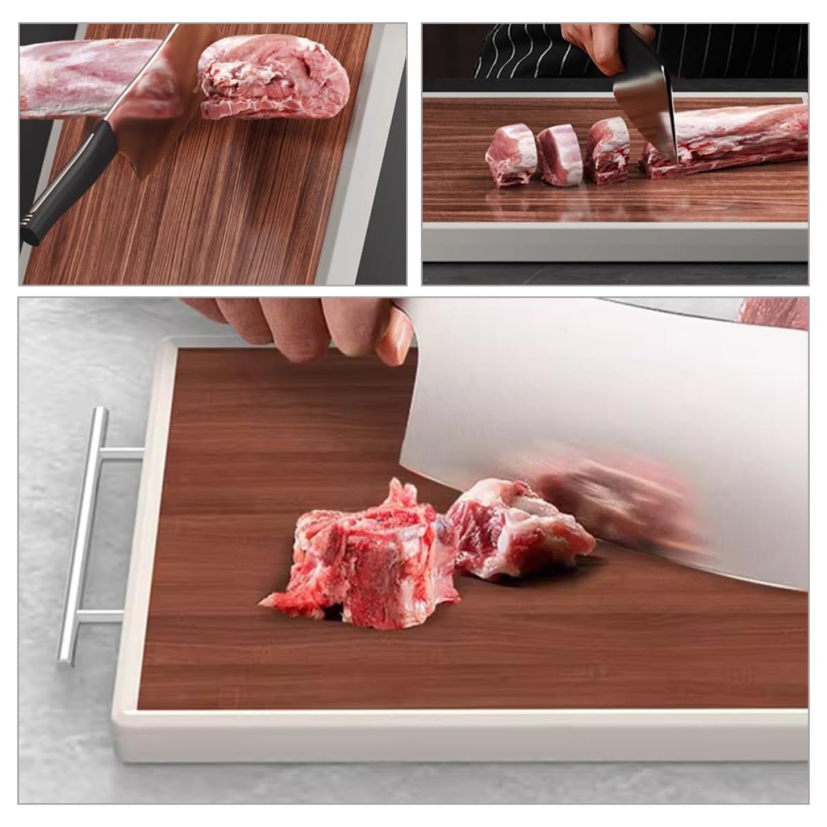 Tabla de Cortar de Madera Portátil Pequeña Rectangular