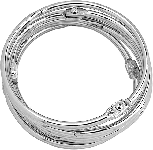 Miniatura 4 de KTOJOY Paquete de 6 anillos de hojas sueltas de 3 pulgadas, anillos de acero chapado en níquel, llaveros de metal, anillos de libro de metal, plata,