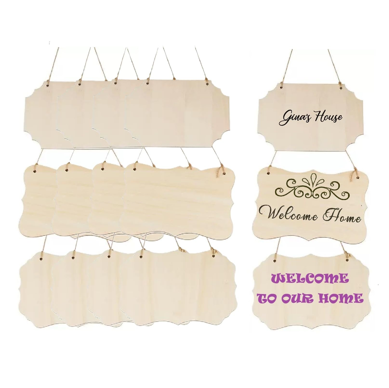 Letreros De Sin Terminar, Placas De Colgantes En Para Manualidades, Letreros Rústicos