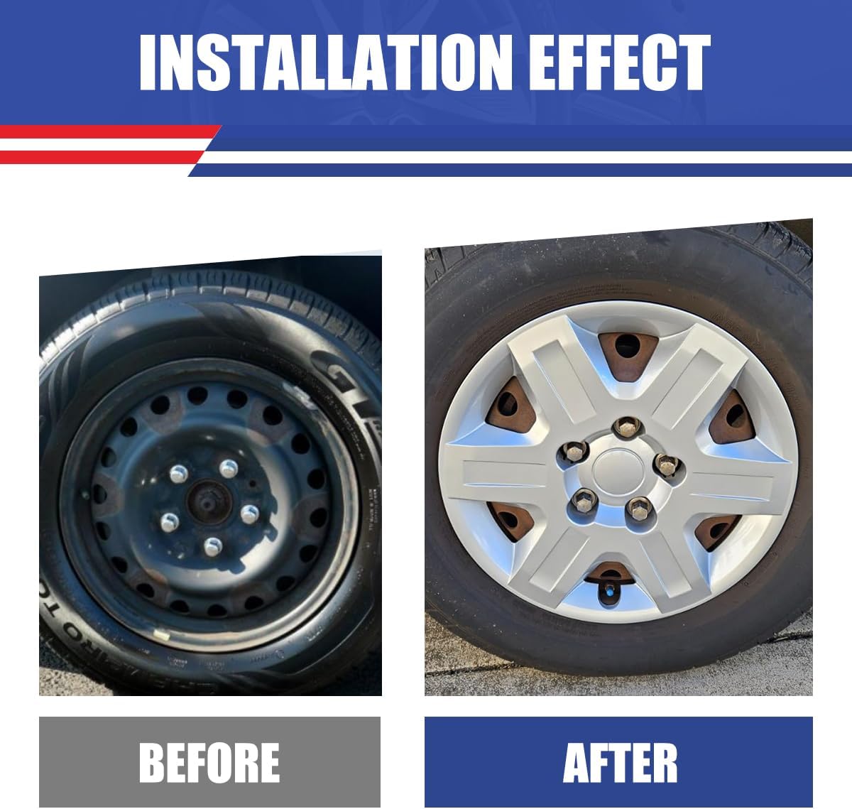 Winjet Wheel Covers Replacements 16'' Hubcaps for Dodge Grand Caravan 2008-2016 & 2008-2010 Chrysler Town&Country[Only Fit Iron Hub - Steel Wheel] (16 Inch Set of 4,Lacquer)