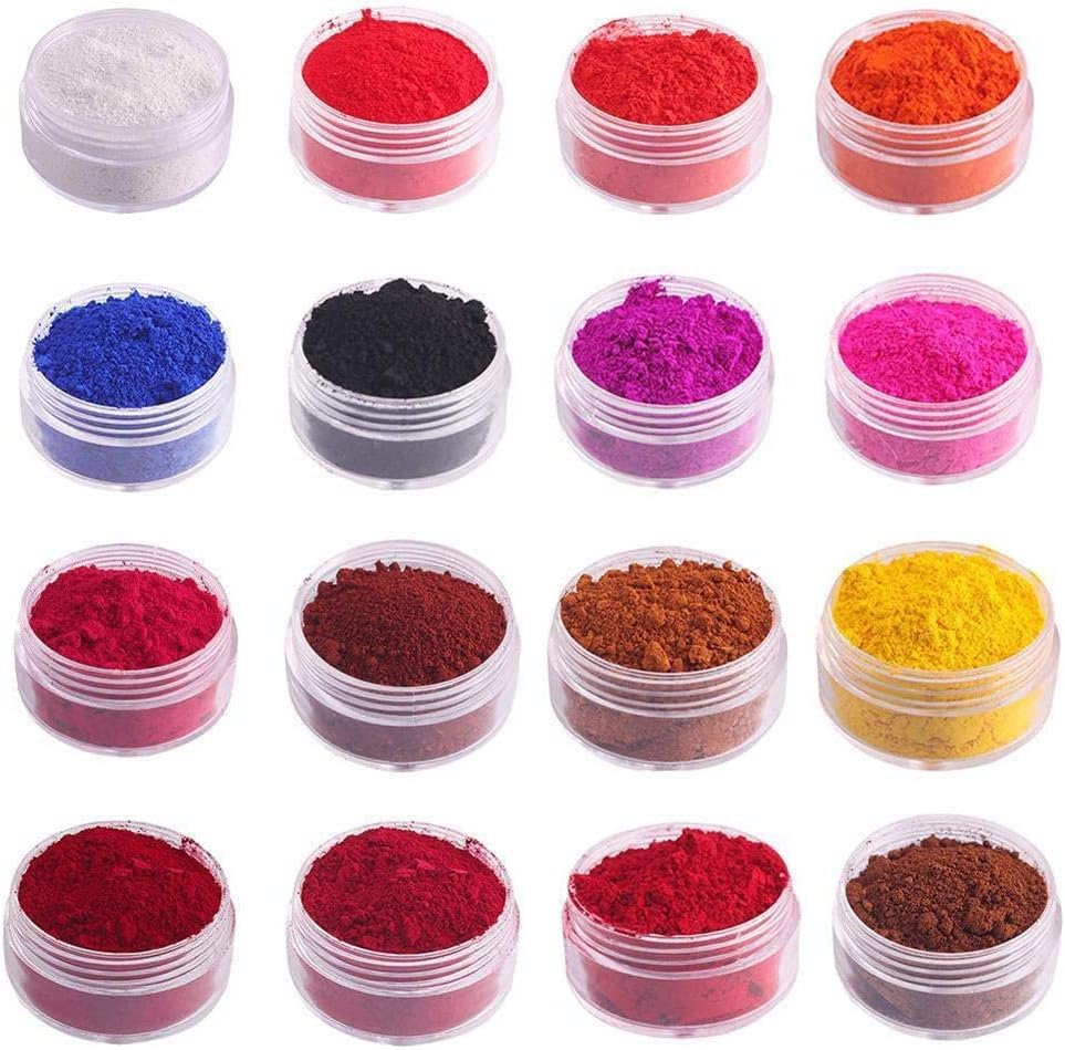 Labios, Beauty 16 Colores Coloridos DIY Brillo de Labios en Polvo Lápiz Labial Pigmento en Polvo Colorante Profesional Material Cosmético Brillo de Labios Hacer Pigmentos en...