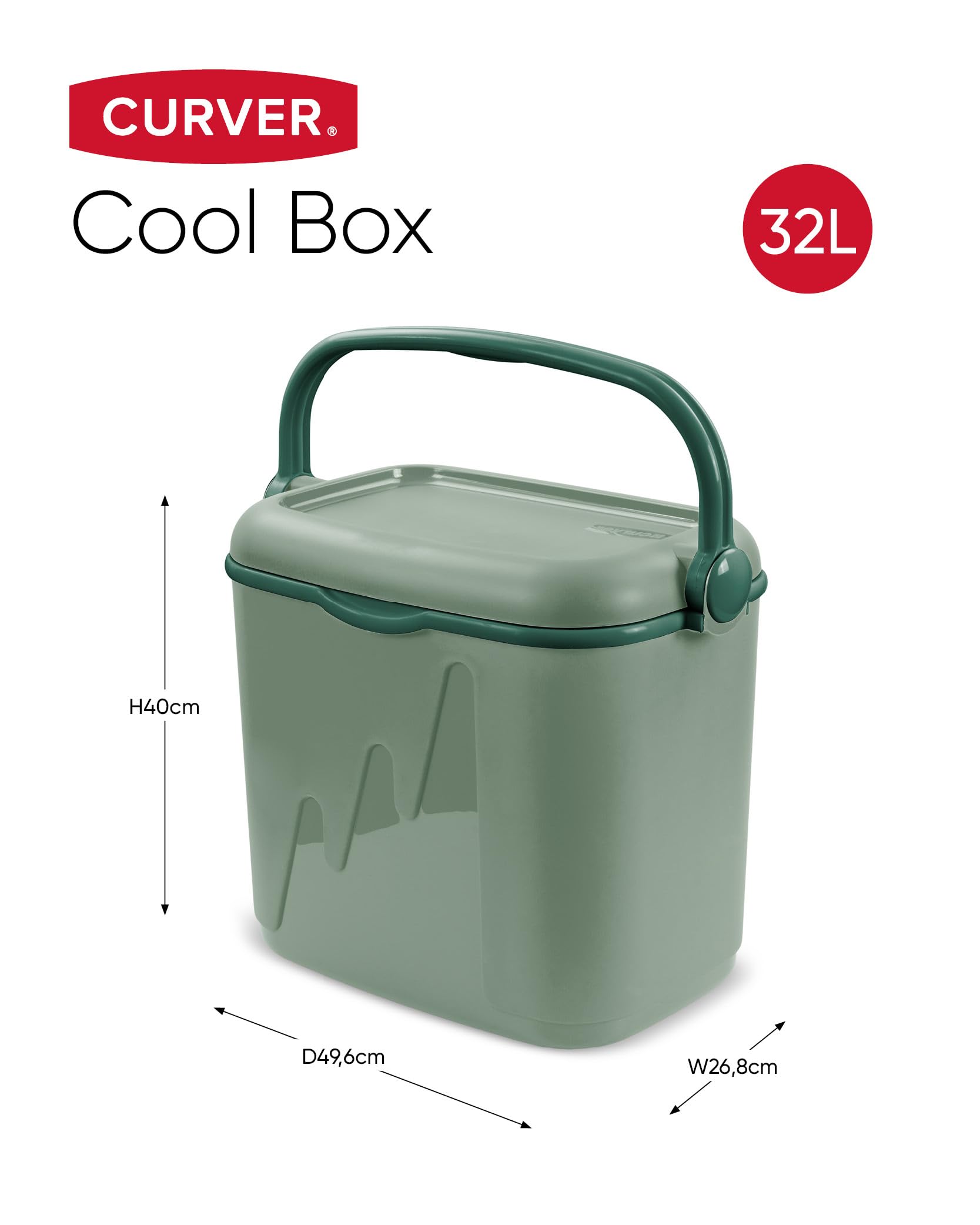 Curver Kühlbox, 32 l, 49,6 x 26,8 x 40 cm, Grün