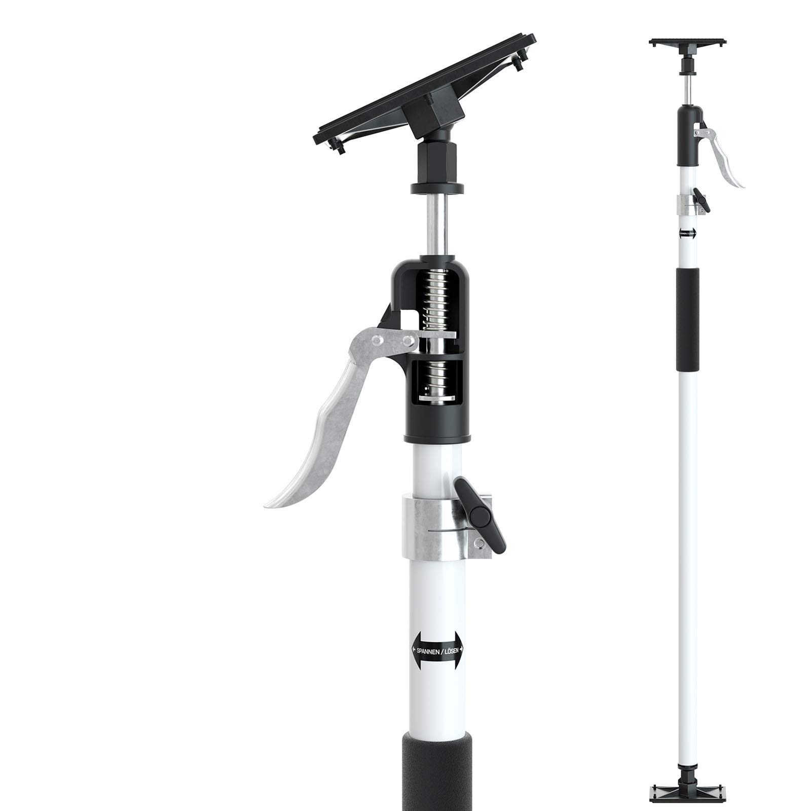 2x MULTISPANN® Montagestütze 133-310cm - Max. 80kg - Made in Germany - Deckenstütze, Einhandstütze und Baustütze mit innovativem 3-Spannsystem - Für Handwerk und Industrie - MS-MS80-310
