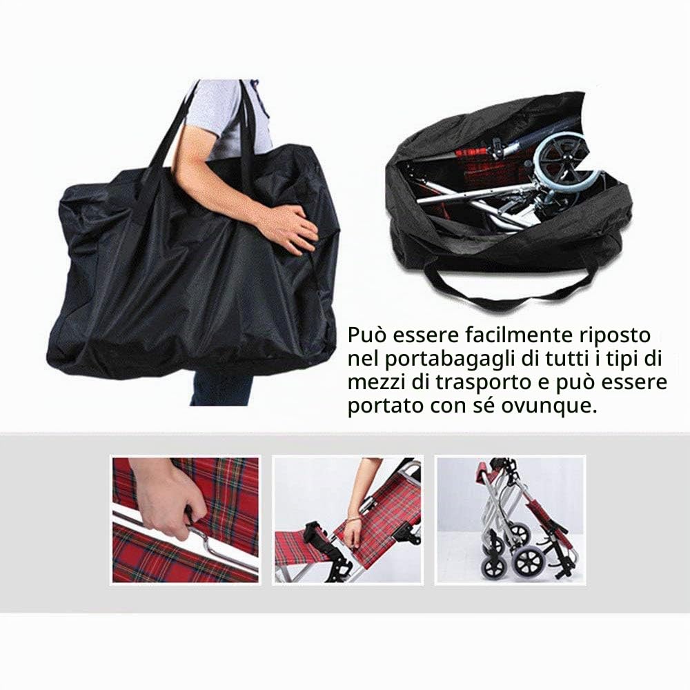 Sedie a rotelle automotrici, Carrozzina disabili Pieghevole, per disabili e Anziani, Facili da trasportare e da ripiegare, per Esterni, Adatte per Viaggiare-7.5kg