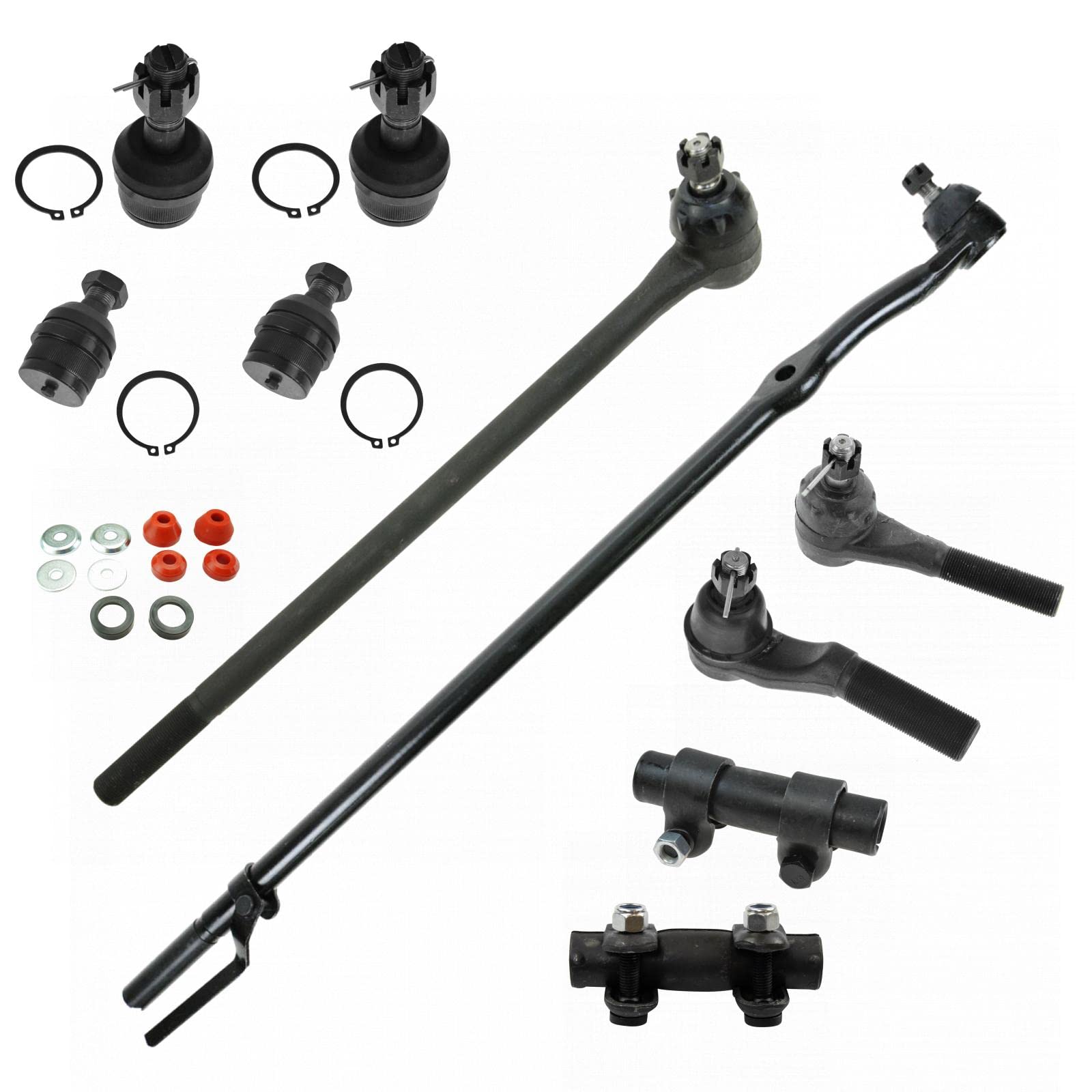TRQ Front Steering & Suspension Kit Ball Joint Radius Arm Bushing Kit Tie Rod Tie Rod Adjusting Sleeve Compatible with 1987-1996 Ford Bronco F-150