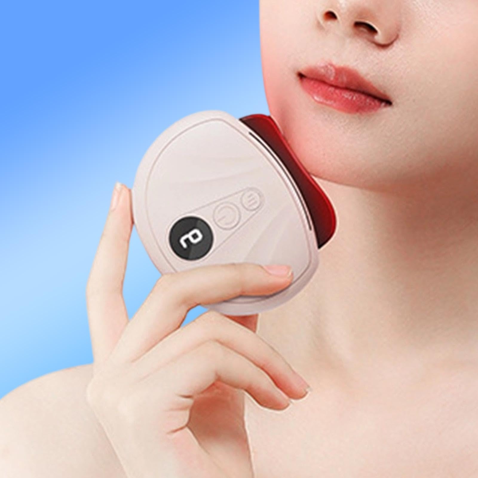 Dispositivo Gua Viso, Massaggio Elettrico con Controllo Della Temperatura, Beige