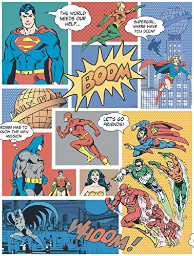 Dandino 9002-1 Wallpaper with DC Comics Friends Design, Multi-Coloured, 60 x 18 x 18 cm