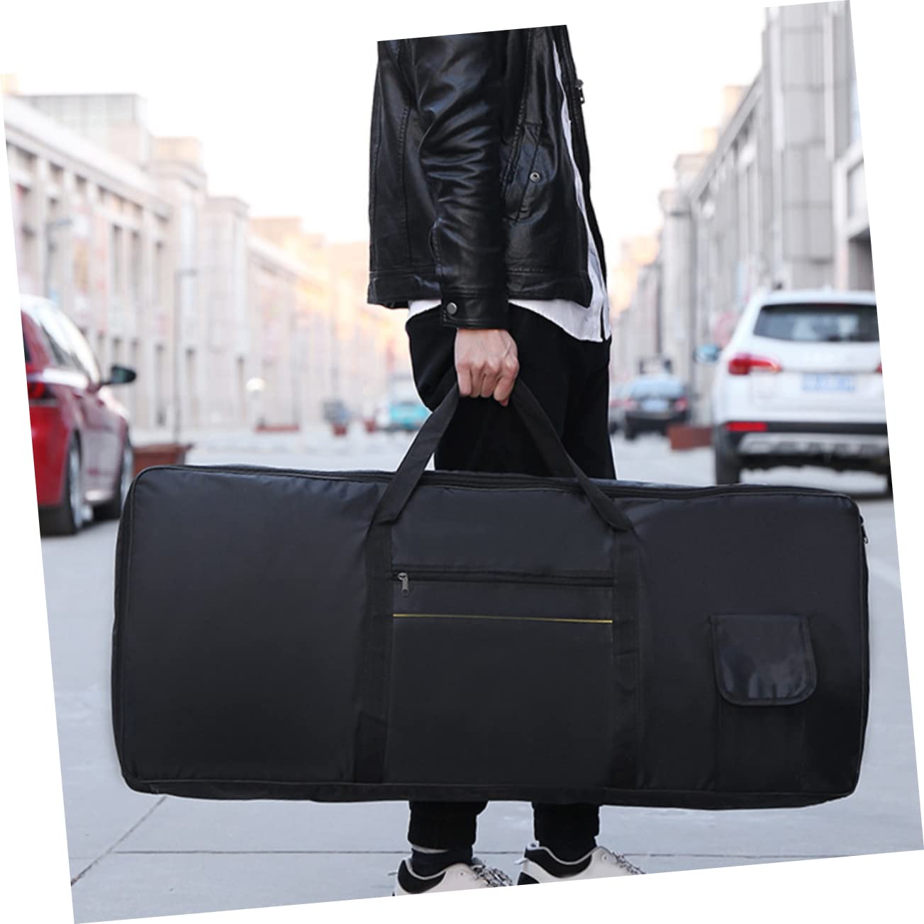 Toyvian Borsa per Tastiera Elettronica da 61 Tasti Oxford Nero, Può essere Usata come Borsa a Mano o Zaino, Comoda dal Design alla Moda