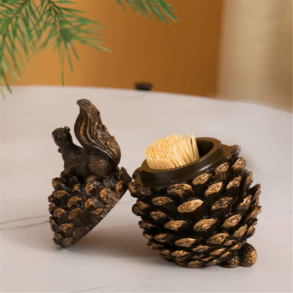 AYCDL Cartoon resin household toothpick bucket living room cute portable box living room decoration Toothpicks