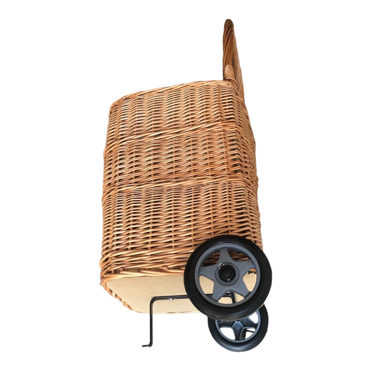 Carrello per la spesa – Cestino per il trasporto in vimini con ruote per la spesa o per legno – Carrello leggero – Cestino in legno in vimini