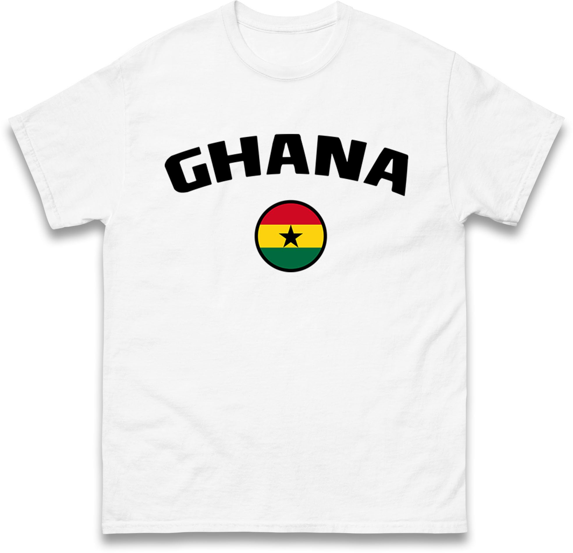 Ghana Football T Shirt, Personalised Ghana Football T-Shirt, Custom Name and Number Tee White