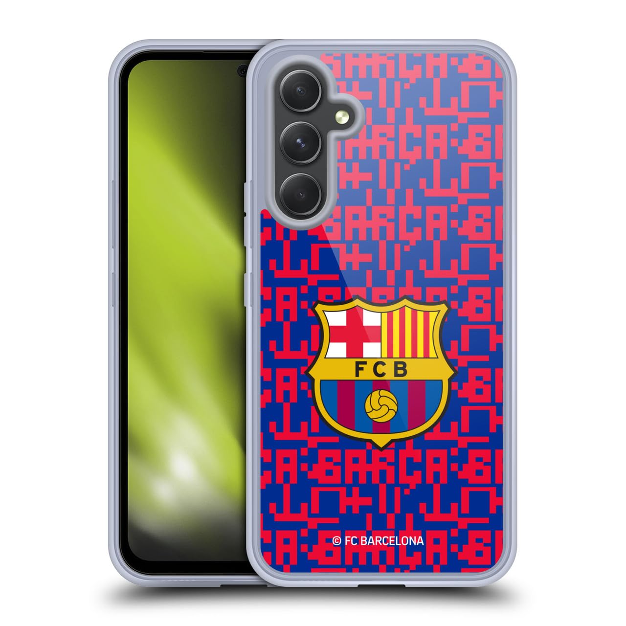 Head Case Designs Officially Licensed FC Barcelona Pattern Graphics Gel Case [Military Grade Protection] Compatible with Samsung Galaxy A54 5G