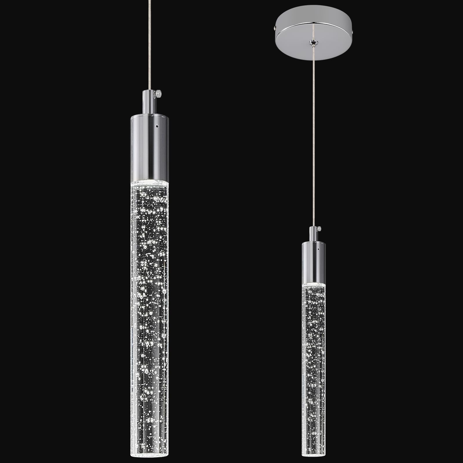 ZPBSJ Modern Kitchen Island Pendant Light LED Chrome Mini Pendant Lighting Bedroom Bedside Table Small Pendant Lights（1-Pack） — image 1